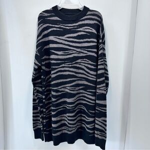 The Rail Sweater Dress‎ Large Animal Print Mohair Wool Blend Grunge 90’s Bodycon